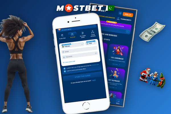 Mostbet promo code Pakistan field highlighted on the app registration step