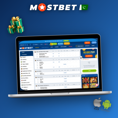 Mostbet for PC desktop client showing sportsbook lobby on a laptop screen