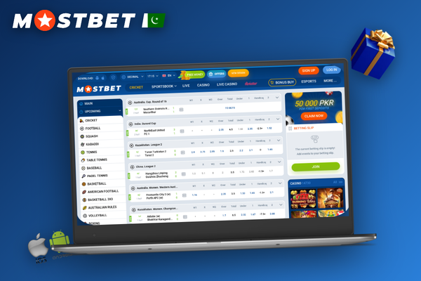 Mostbet download for PC showing update badge and progress ring on desktop client