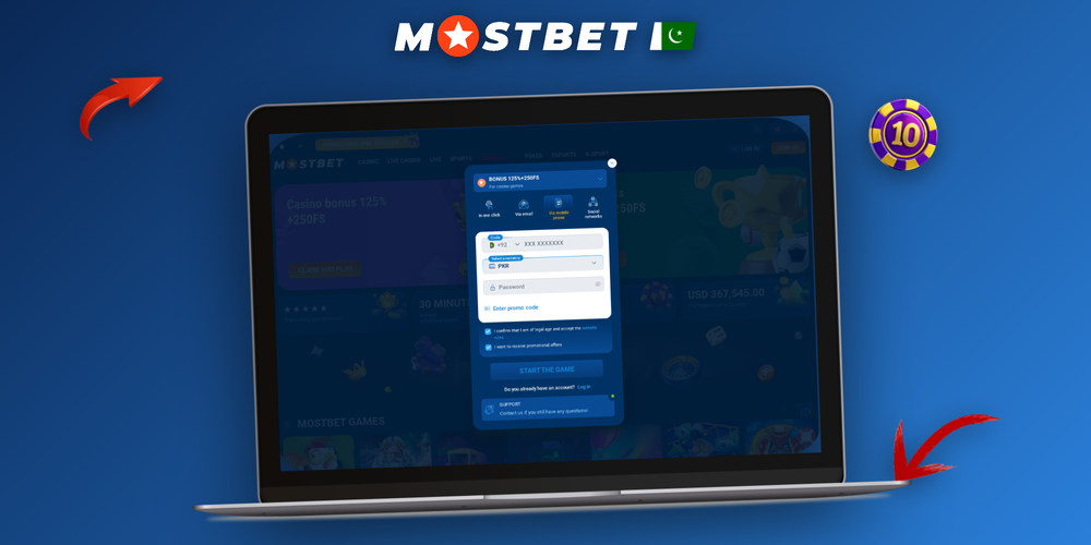 Enter Mostbet promocode on the registration screen to activate your welcome offer
