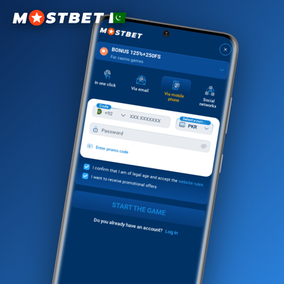 Mostbet registration via social network profile with PKR currency chip and avatar