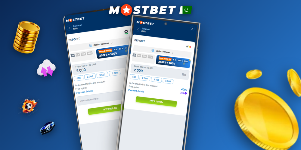 Mostbet welcome bonus banner displaying 125% match and 250 free spins with promo code BETBONUS125